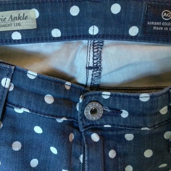 AG Stevie Ankle Slim Straight Polka Dot Jeans - Picture 6 of 7